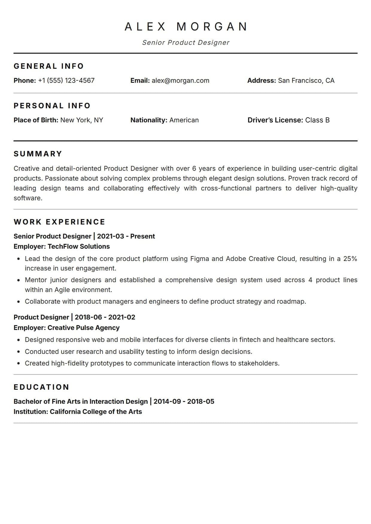 Federal resume template — official and structured ATS-friendly CV layout for Government & Public Sector Applicants, Law & Legal Administration, Academia & Scientific Research, Highly Formal Corporate Sectors